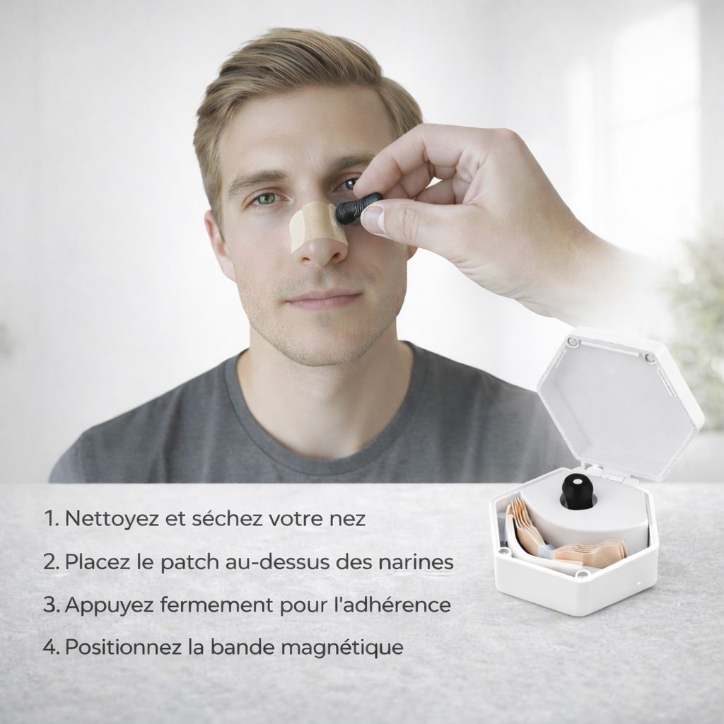 Bande Nasale Magnétique -Améliorez votre Respiration jour & Nuit